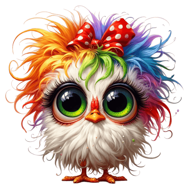 Baby Chicken Polka Dot Bow DTF (direct-to-film) Transfer