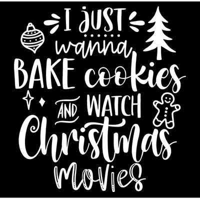Bake Cookies Christmas Movies White DTF (direct-to-film) Transfer