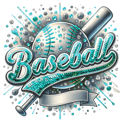 Baseball Blank Banner Lt Blue DTF (direct-to-film) Transfer