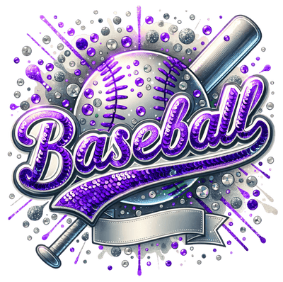 Baseball Blank Banner Purple Colordrip DTF (direct-to-film) Transfer