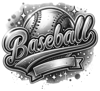 Baseball Blank Banner Shades of Gray DTF (direct-to-film) Transfer