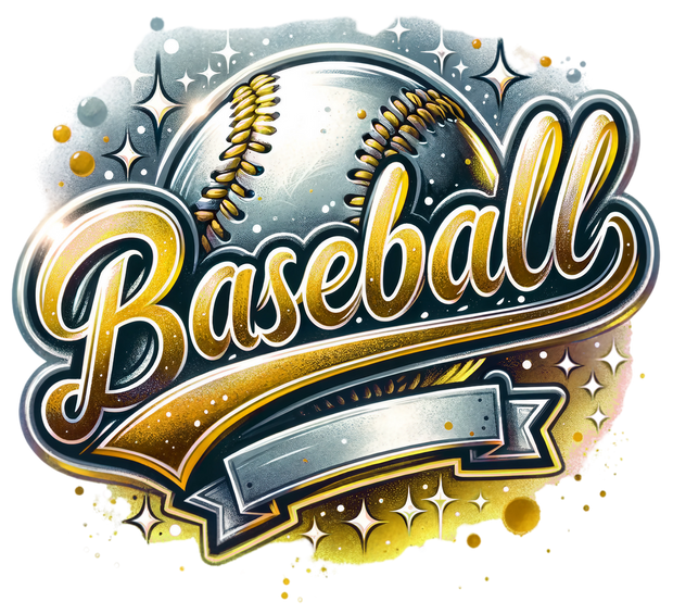 Baseball Blank Banner & Colordrip Gold DTF (direct-to-film) Transfer