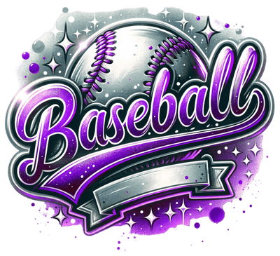 Baseball Blank Colordrip Purple Laces DTF (direct-to-film) Transfer