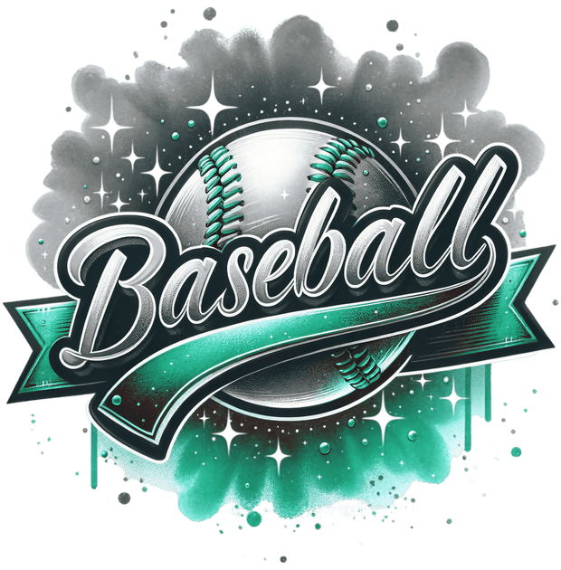 Baseball Colordrip Mint DTF (direct-to-film) Transfer