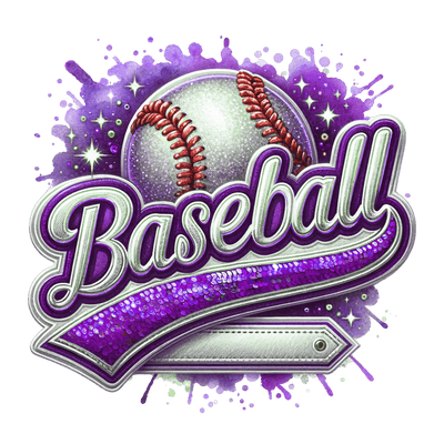 Baseball Colordrip in Purple DTF (direct-to-film) Transfer