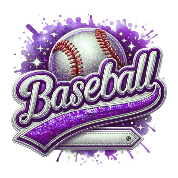 Baseball Colordrip in Purple DTF (direct-to-film) Transfer