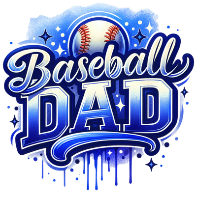 Baseball Dad Colordrip Shades of Blue DTF (direct-to-film) Transfer