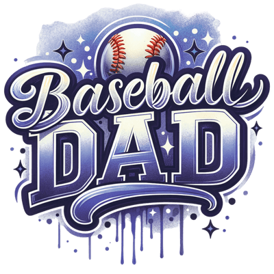 Baseball Dad Colordrip Stars & Navy Blue DTF (direct-to-film) Transfer