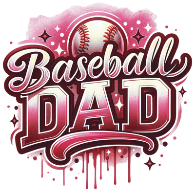 Baseball Dad in Maroon DTF (direct-to-film) Transfer