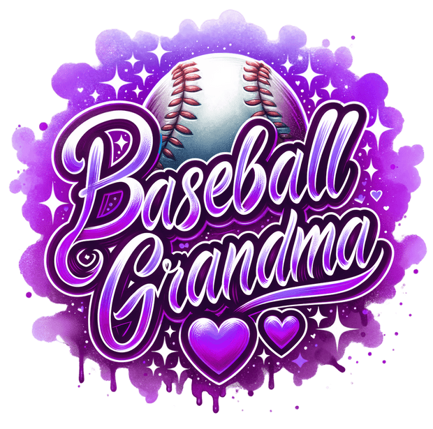 Baseball Grandma 2 Toned Purple DTF (direct-to-film) Transfer