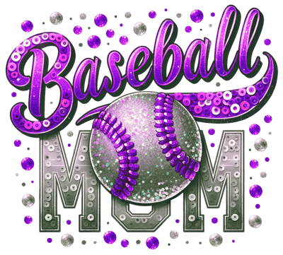 Baseball Mom 2 Toned Purple DTF (direct-to-film) Transfer