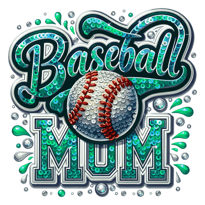 Baseball Mom Blue & Mint DTF (direct-to-film) Transfer