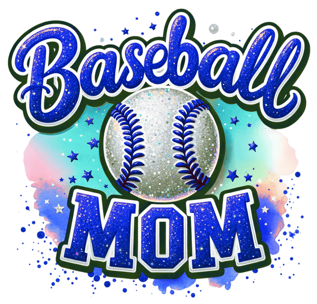 Baseball Mom Colordrip Royal Blue DTF (direct-to-film) Transfer