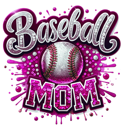 Baseball Mom Colordrip Silver & Pink DTF (direct-to-film) Transfer