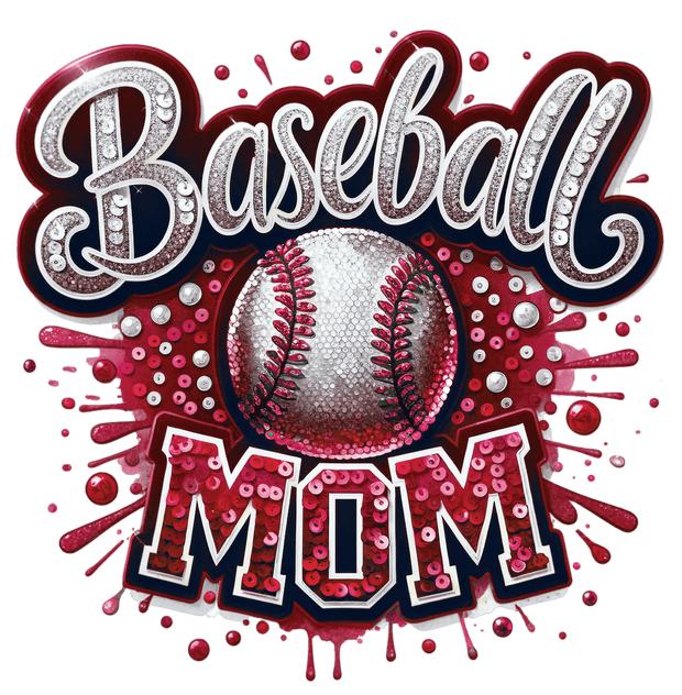 Baseball Mom Maroon Colordrip DTF (direct-to-film) Transfer