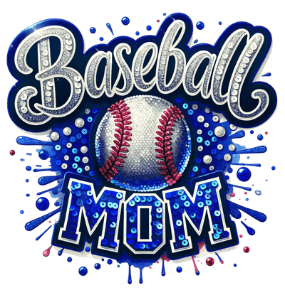 Baseball Mom Sequin Blue DTF (direct-to-film) Transfer
