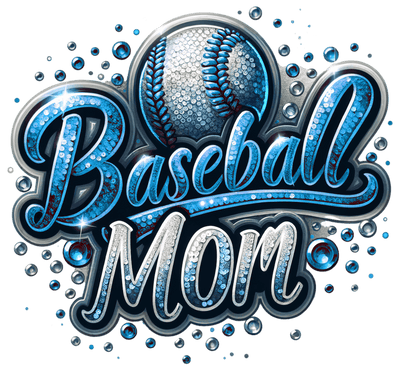 Baseball Mom Shades of Blue DTF (direct-to-film) Transfer