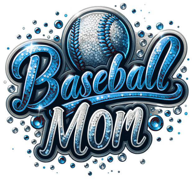 Baseball Mom Shades of Blue DTF (direct-to-film) Transfer