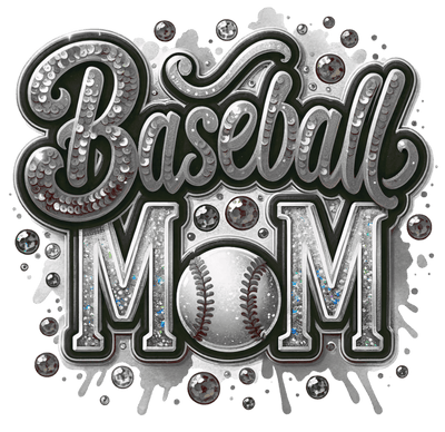 Baseball Mom Silver & Gray Colordrip DTF (direct-to-film) Transfer