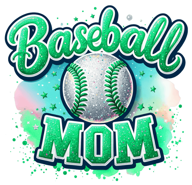 Baseball Mom Smoky Colordrip Mint DTF (direct-to-film) Transfer