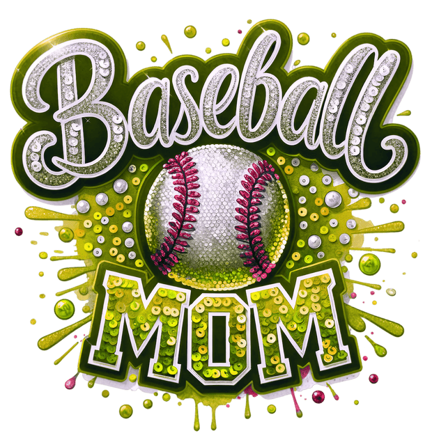 Baseball Mom Yellow & Gold DTF (direct-to-film) Transfer