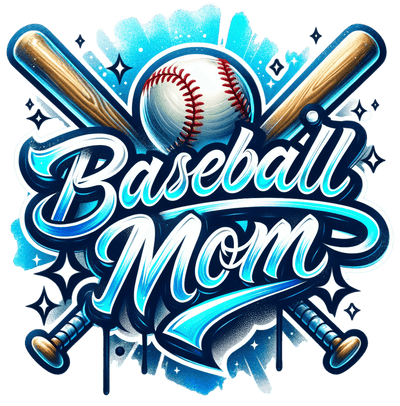 Baseball Mom in Lt Blue DTF (direct-to-film) Transfer