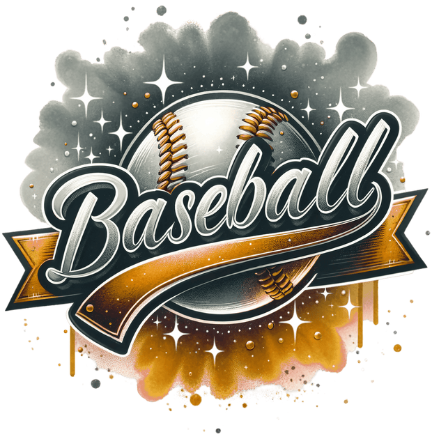 Baseball Smokey Colordrip Orange DTF (direct-to-film) Transfer