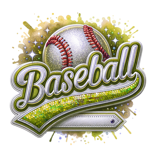 Baseball in Gold Colordrip DTF (direct-to-film) Transfer