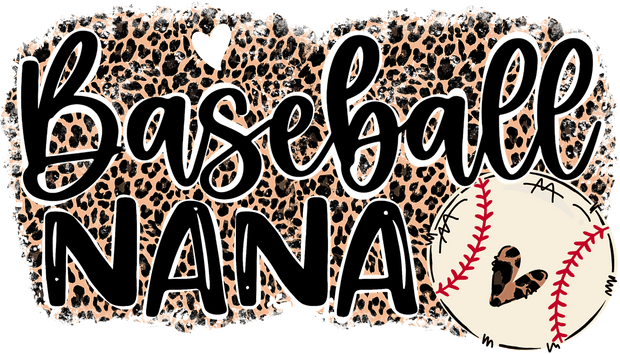 Baseball Nana Leopard Print - Twisted Image Transfers