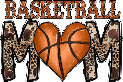 Basketball Mom Leopard Print DTF (direct-to-film) Transfer