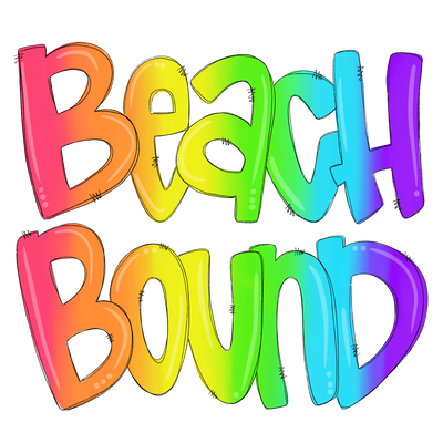 Beach Bound Rainbow Watercolors DTF (direct-to-film) Transfer