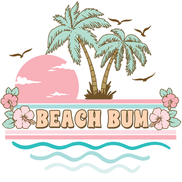 Beach Bum Pastels DTF (direct-to-film) Transfer