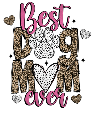Best Dog Mom Polka Dots and Leopard Print DTF (direct-to-film) Transfer