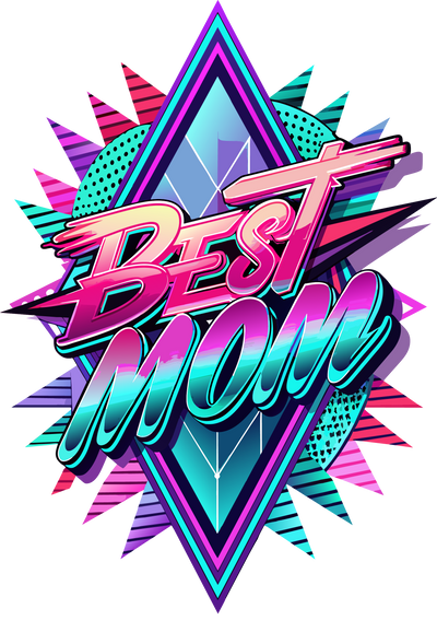 Best Mom Blue & Purple Diamond DTF (direct-to-film) Transfer