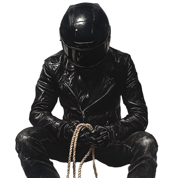 Biker Holding Rope DTF (direct-to-film) Transfer