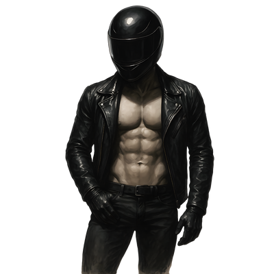 Biker Posing with Chest Out DTF (direct-to-film) Transfer