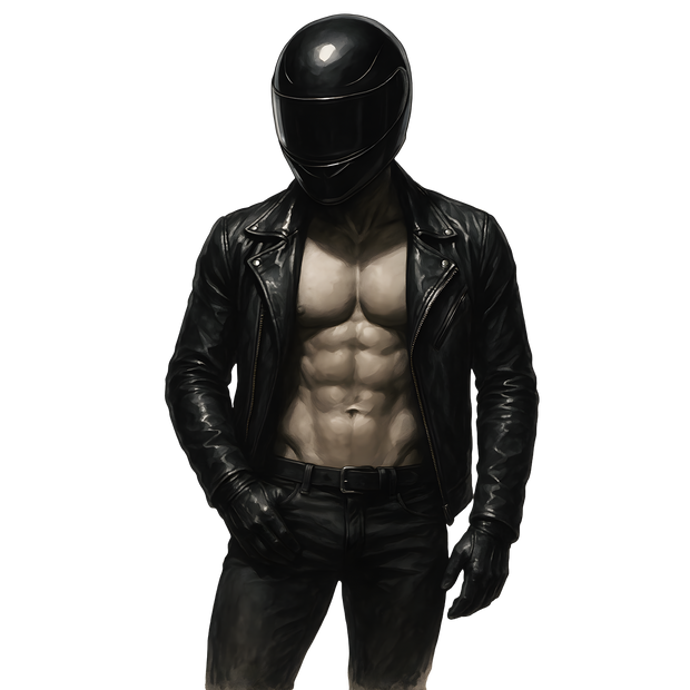 Biker Posing with Chest Out DTF (direct-to-film) Transfer