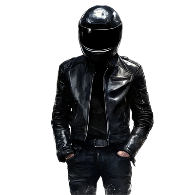 Biker in All Black DTF (direct-to-film) Transfer