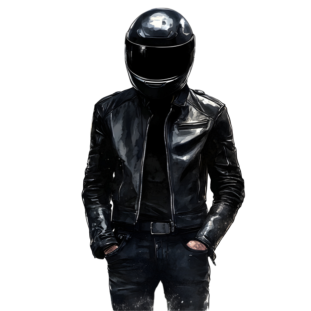 Biker in All Black DTF (direct-to-film) Transfer