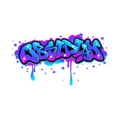 Blue & Purple With Stars Color Drip DTF (direct-to-film) Transfer