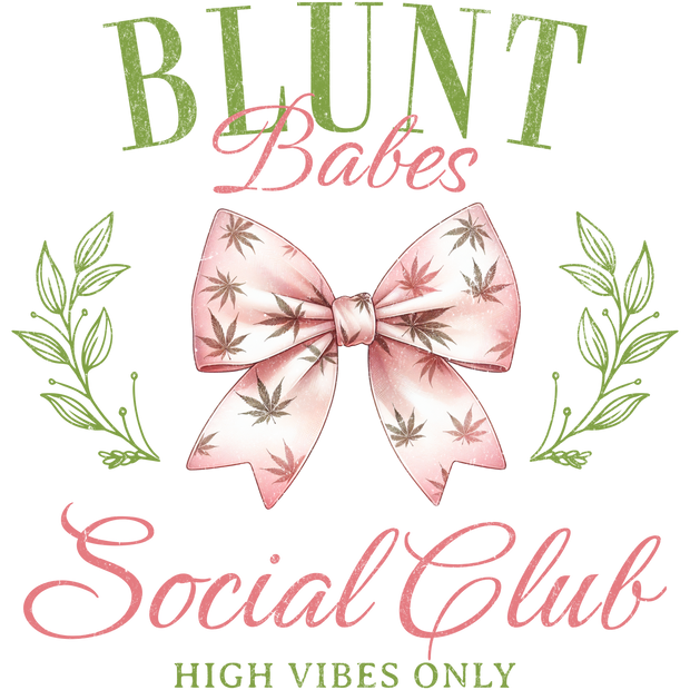 Blunt Babes In Green And Pink With Bow DTF (direct to film) Transfer