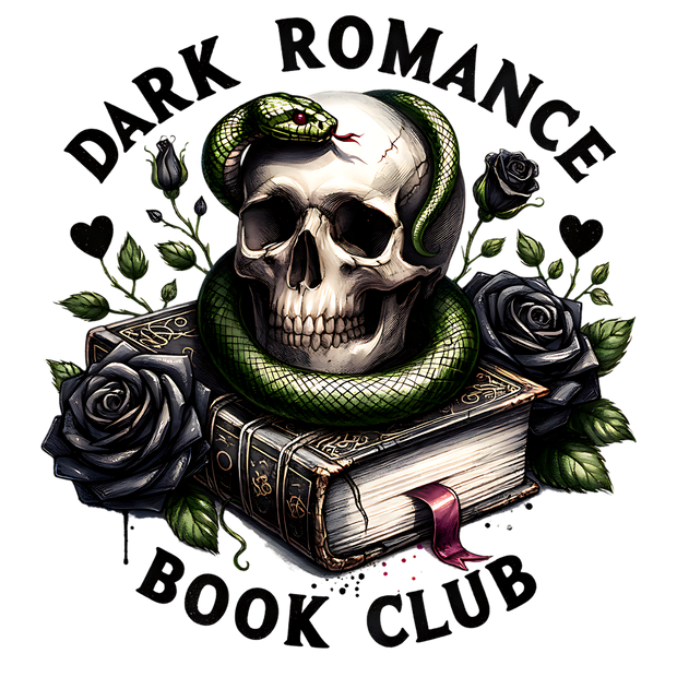 Book Club Black Roses Snake & Skull DTF (direct-to-film) Transfer