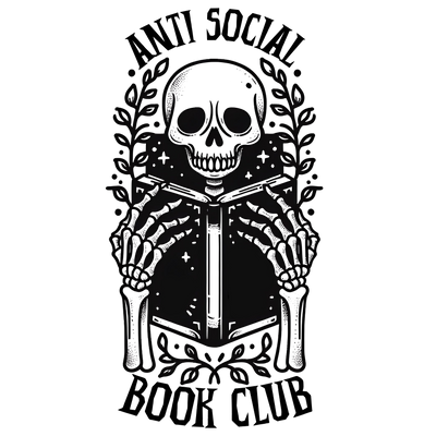 Book Club Skeleton DTF (direct-to-film) Transfer