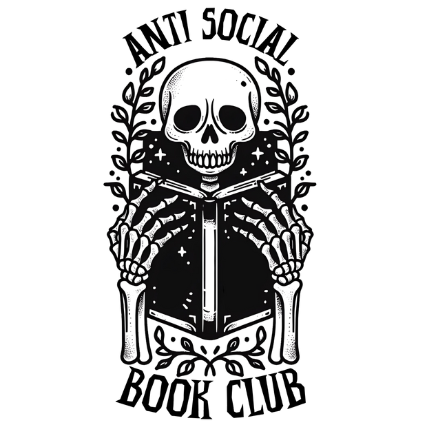 Book Club Skeleton DTF (direct-to-film) Transfer