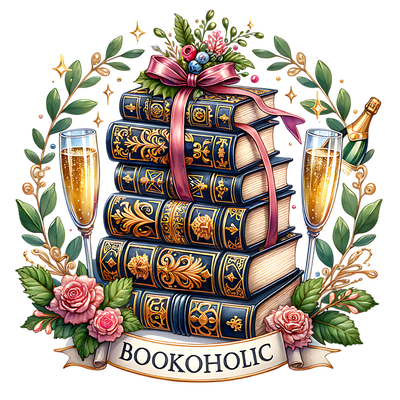 Bookoholic Champagne DTF (direct-to-film) Transfer