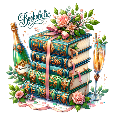 Bookoholic & Pink Bow DTF (direct-to-film) Transfer