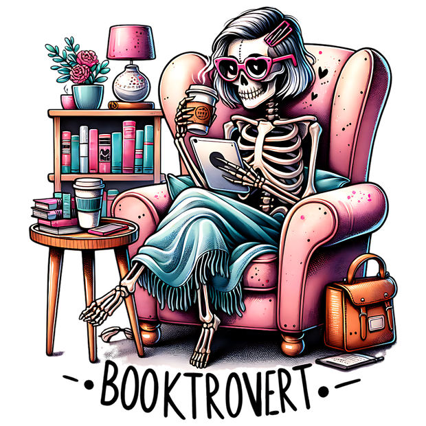 Booktrovert Skeleton DTF (direct-to-film) Transfer