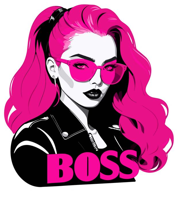 Boss Girl in Pink Shades DTF (direct-to-film) Transfer