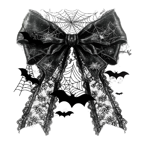 Bow With Lace Black 21 Halloween DTF (direct-to-film) Transfer