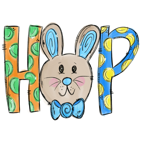 Blue Bunny HOP DTF (direct to film) Transfer – Twisted Image Transfers